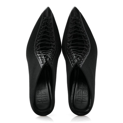 Givenchy Knit Fabric Show Lace-Up Mules 37 Black 2 of 10