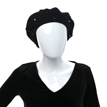 Hermes Cashmere Medor Studded Darling Beret M Black 2 of 7
