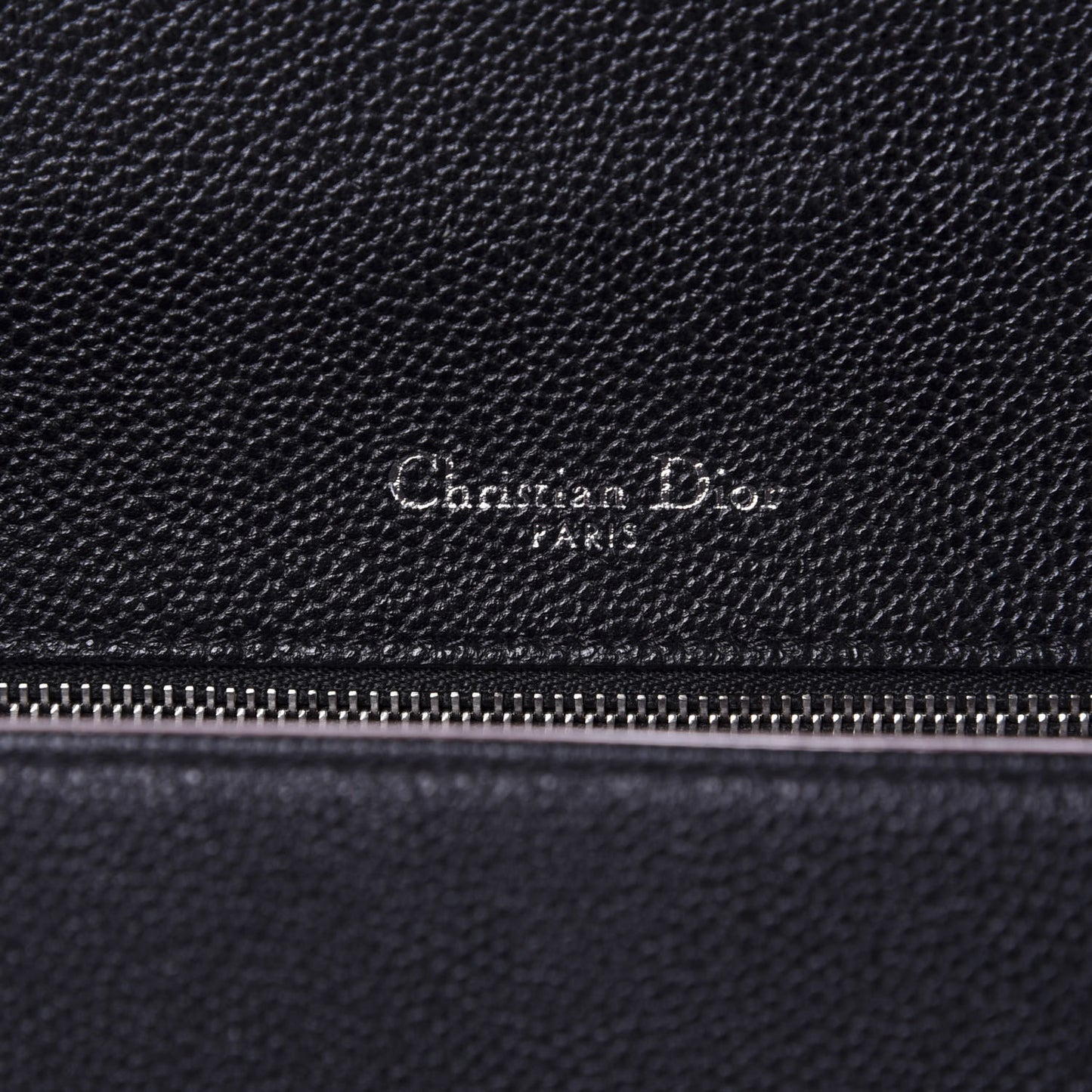 Grained Calfskin Large Diorama Flap Bag Black