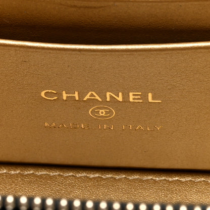 Chanel Lambskin Quilted Pearl Crush Small Vanity Case With Chain Black 6 of 11