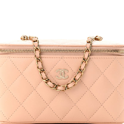 Chanel Caviar Quilted Small Vanity Case With Chain Light Beige 9 of 12