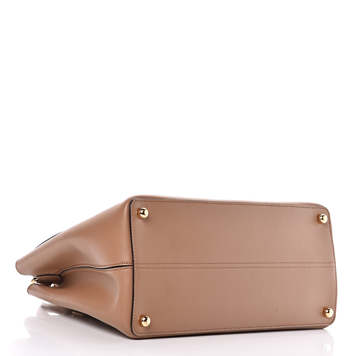Burberry Smooth Bonded Calfskin Medium Saddle Tote Camel 4 of 9