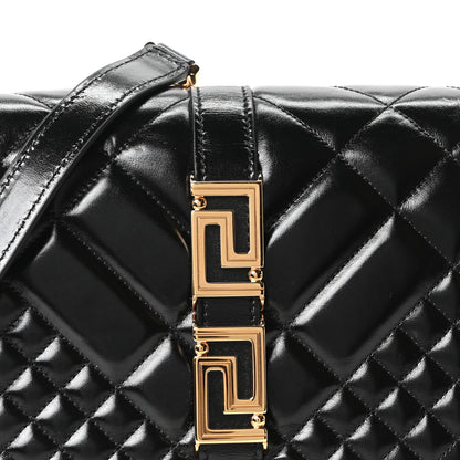 Versace Calfskin Quilted Greca Goddess Shoulder Bag Black 6 of 8