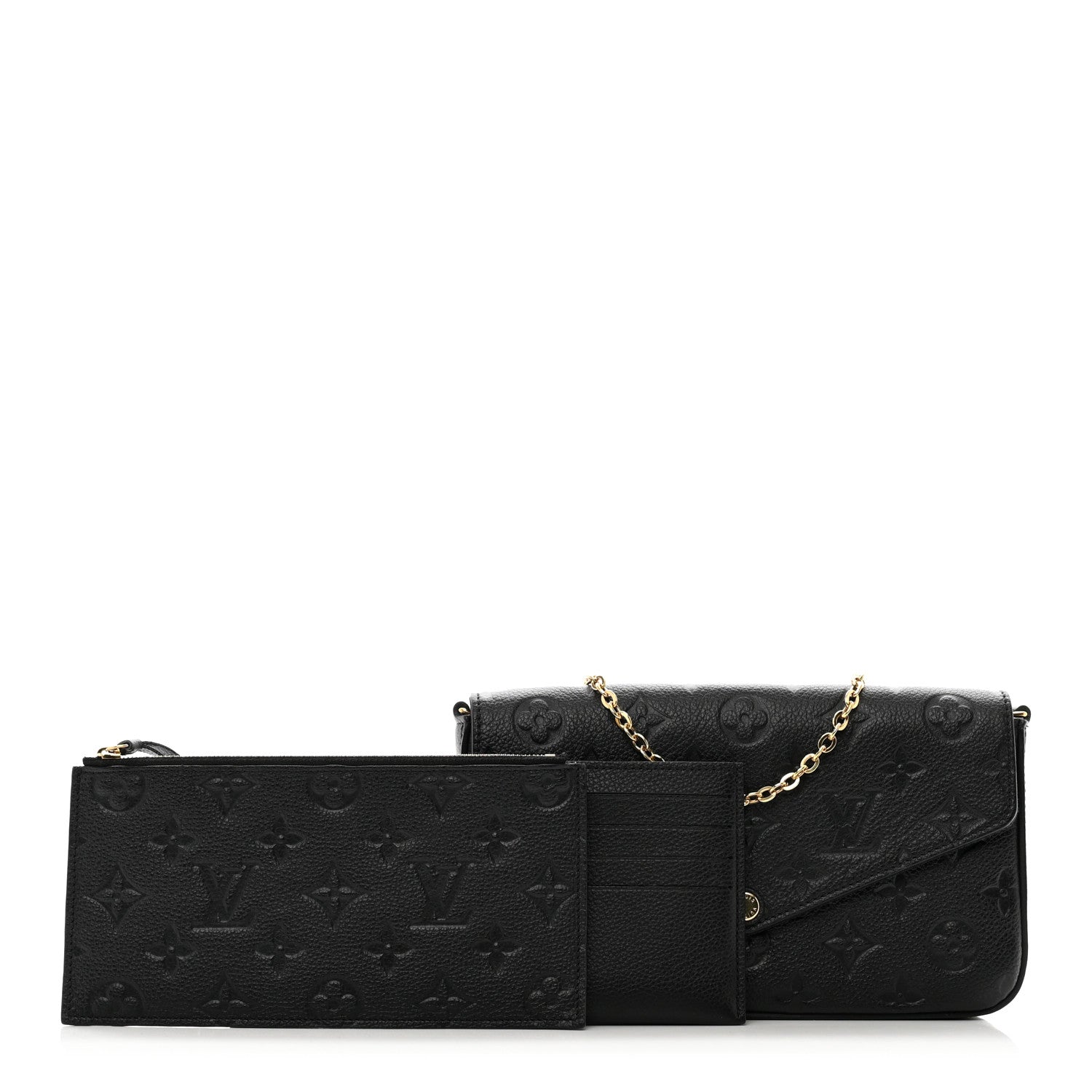 Louis Vuitton Empreinte Pochette Felicie Chain Wallet Black 1 of 11