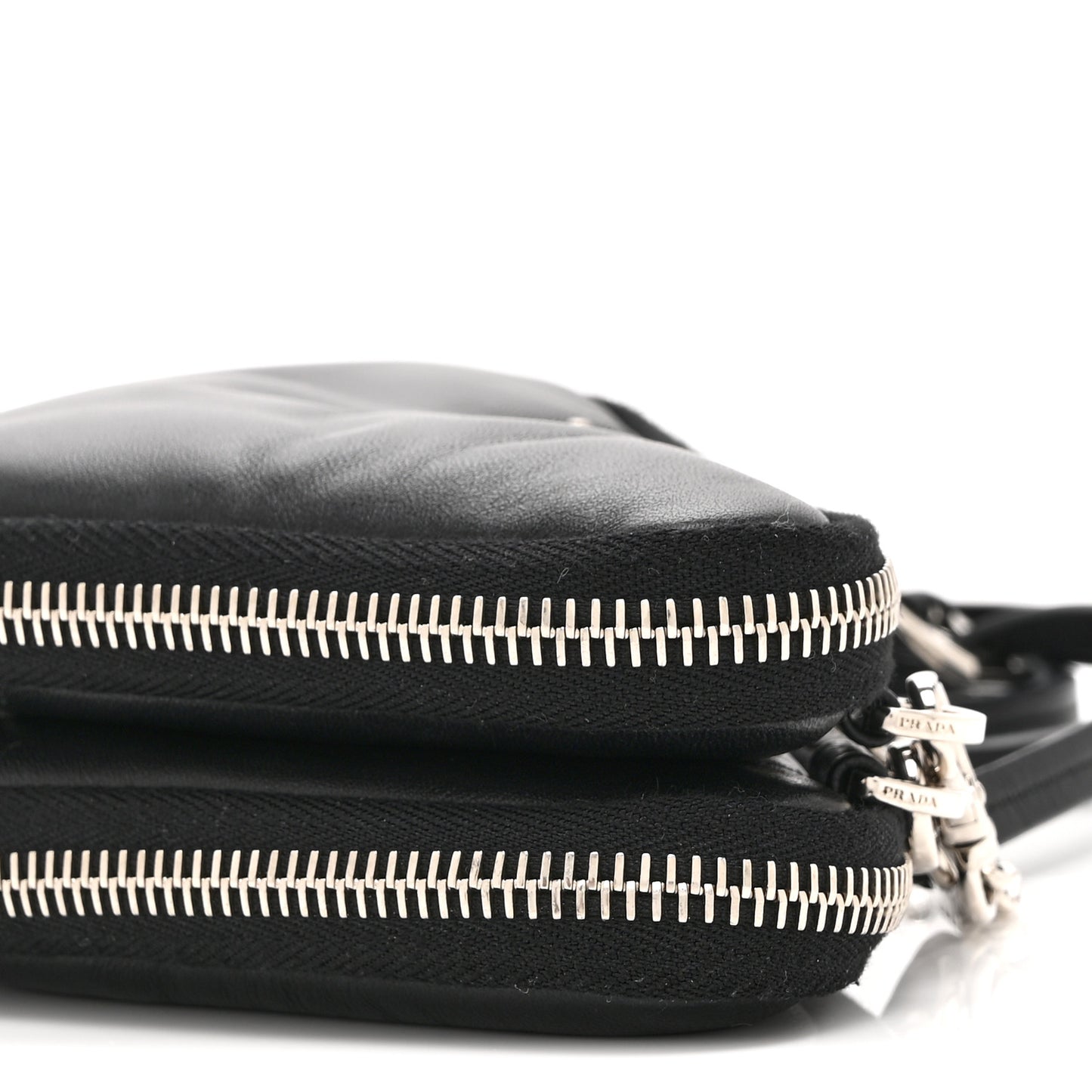 Nappa Soft Padded Mini Triangle Crossbody Pouch Black