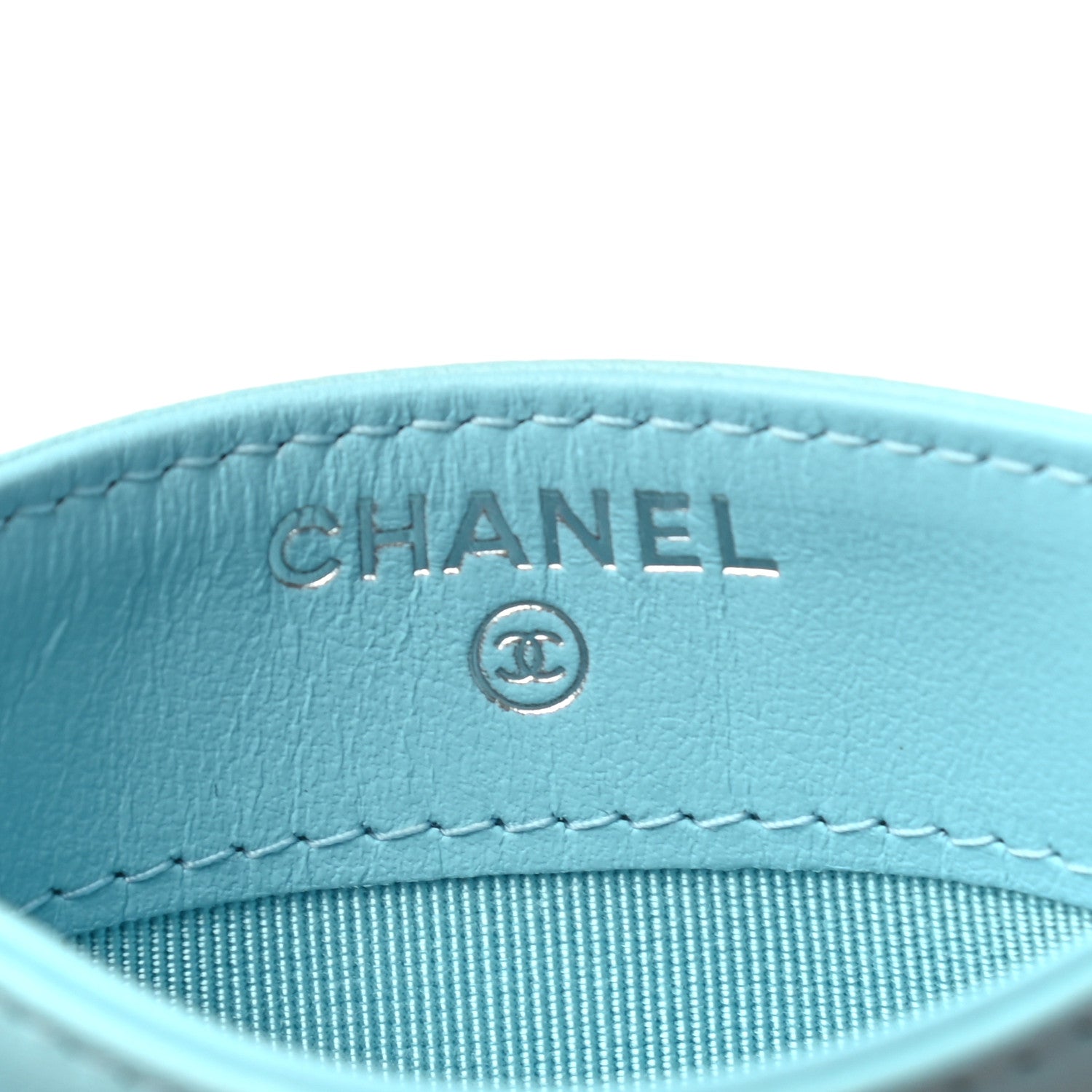 Chanel Lambskin Quilted Card Holder Light Blue 6 of 8