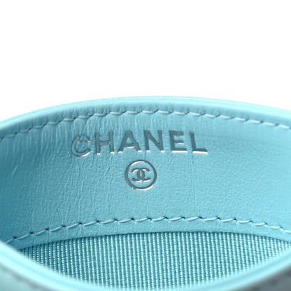 Chanel Lambskin Quilted Card Holder Light Blue 6 of 8