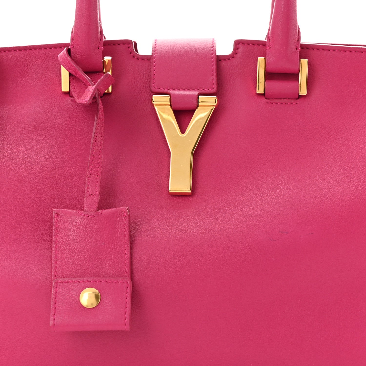 Saint Laurent Calfskin Small Classic Y Cabas Fuchsia 8 of 14