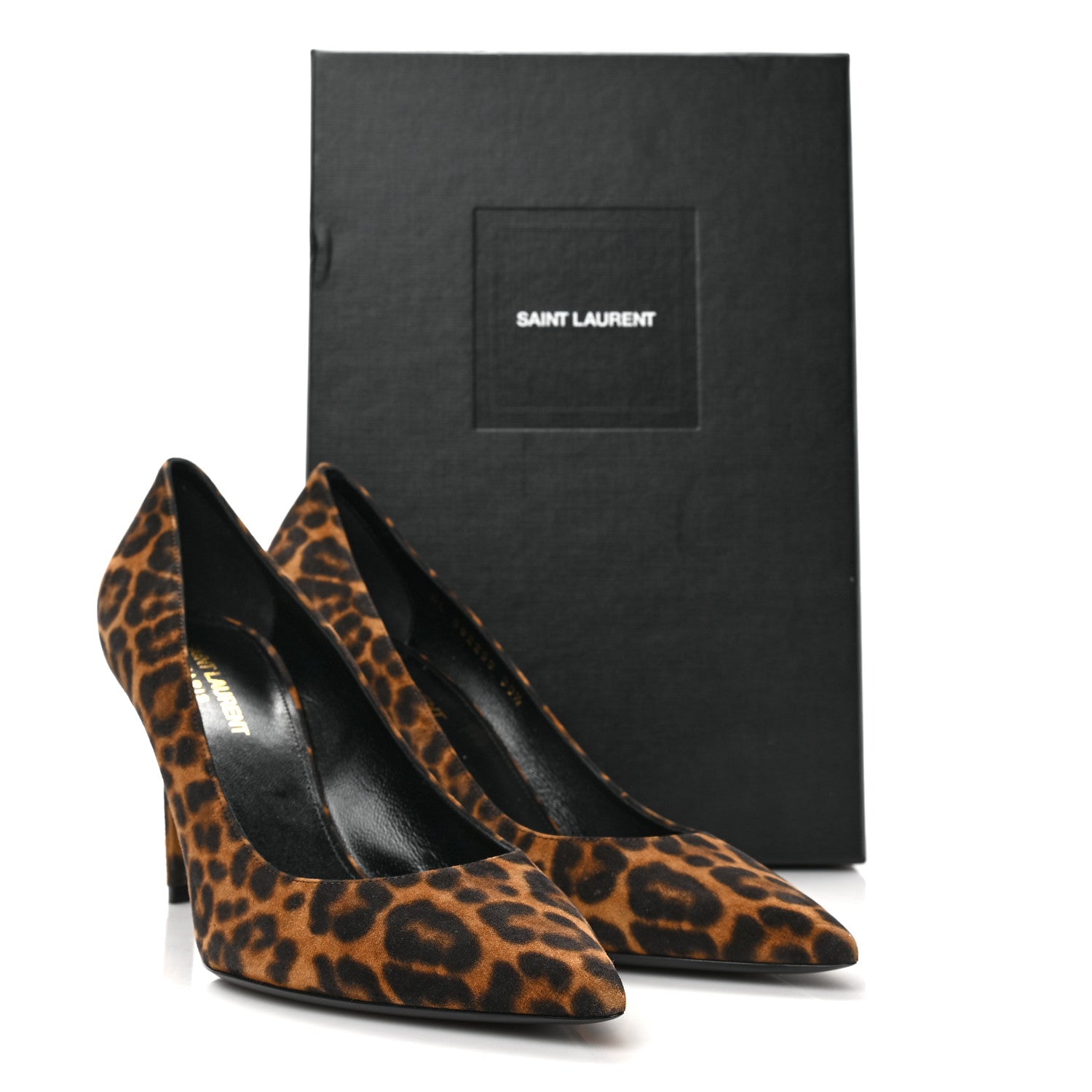 Saint Laurent Suede Leopard Printed Anja Pumps 39.5 Natural Coffee 8 of 8