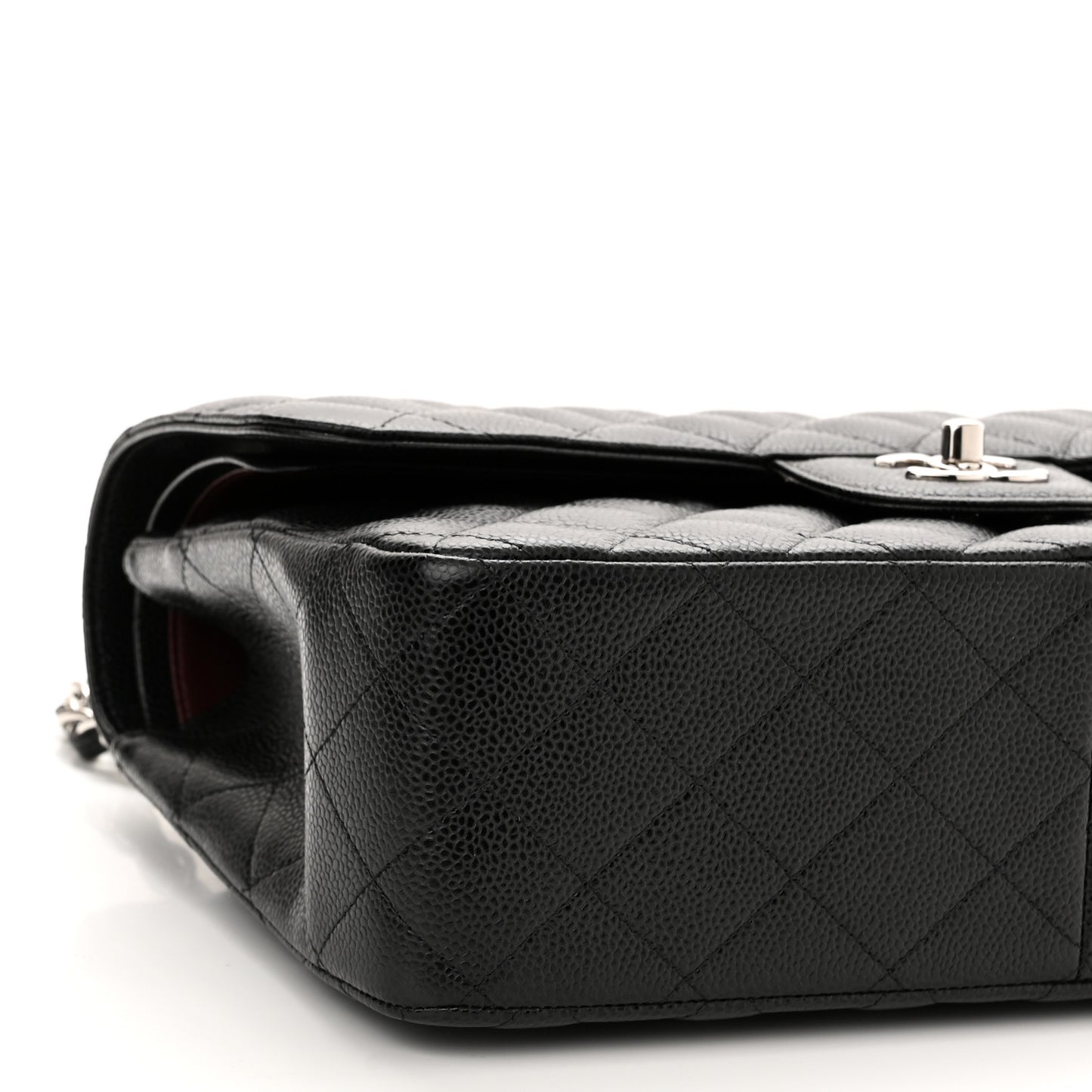 Caviar Quilted Jumbo Double Flap Black