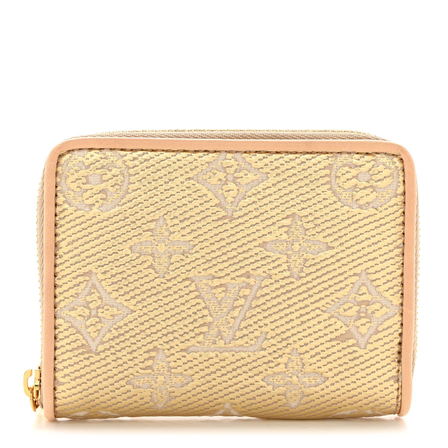 Louis Vuitton Lurex Jacquard Monogram Zippy Coin Purse Beige 1 of 7