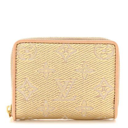 Louis Vuitton Lurex Jacquard Monogram Zippy Coin Purse Beige 1 of 7