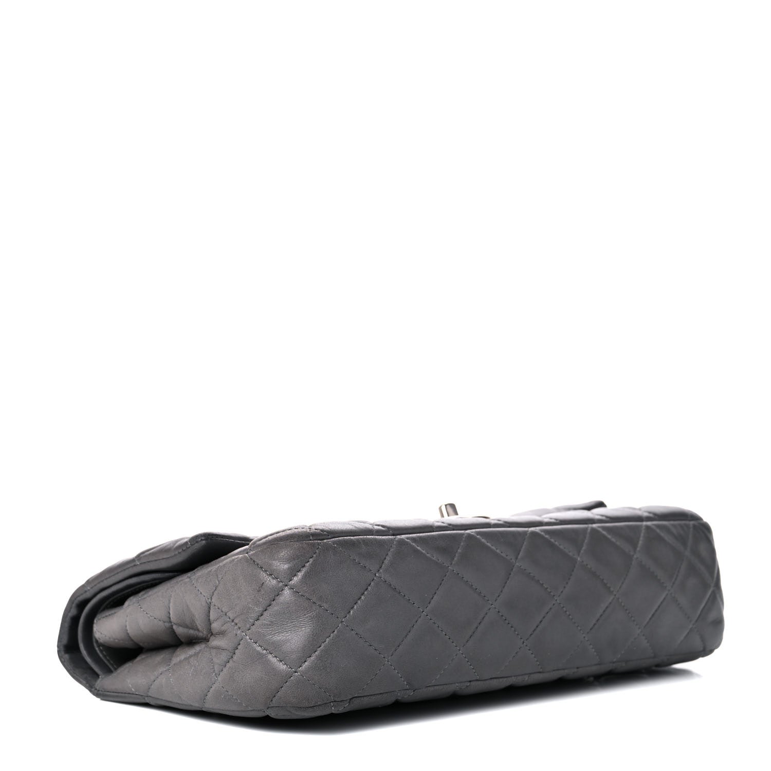 Chanel Lambskin Quilted Medium Double Flap Dark Grey 3 of 26