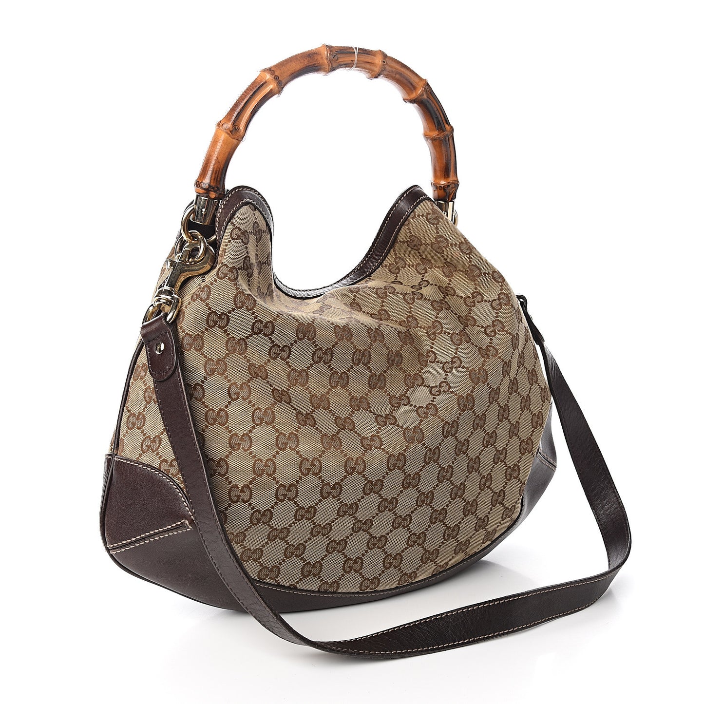 Monogram Medium Peggy Bamboo Top Handle Bag Dark Brown