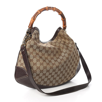 Gucci Monogram Medium Peggy Bamboo Top Handle Bag Dark Brown 2 of 9