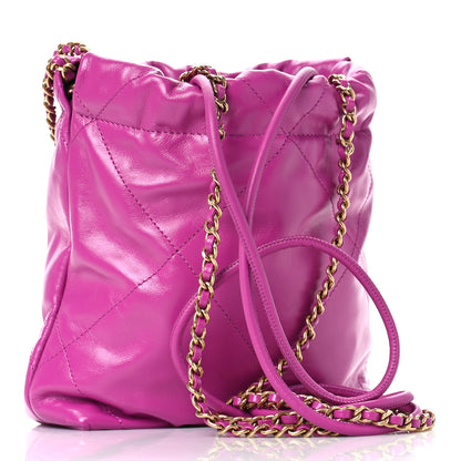 Chanel Shiny Calfskin Quilted Mini Chanel 22 Purple 3 of 10