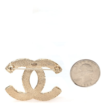 Chanel Crystal CC Brooch Gold 2 of 4