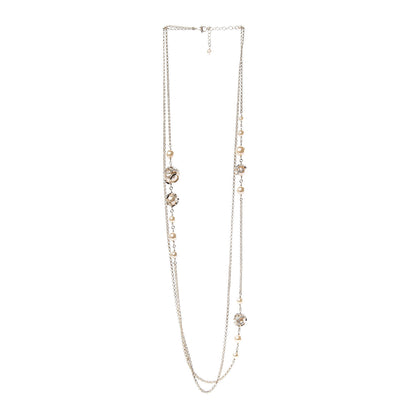 Chanel Pearl Crystal CC Long Necklace Gold 3 of 5