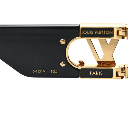 Louis Vuitton Acetate LV Link Square Sunglasses Z1478E Black 7 of 8