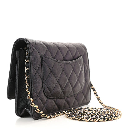Chanel Iridescent Caviar Quilted Wallet On Chain WOC Black 3 of 12
