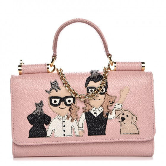 Dolce & Gabbana Dauphine Family Patch Mini Von Bag Rosa Carne 1 of 10