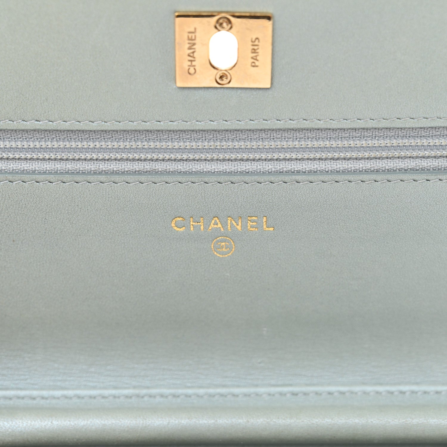 Chanel Lizard Wallet on Chain WOC Light Grey 6 of 19