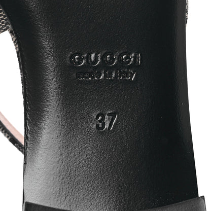 Gucci Monogram Horsebit Womens Slingback Ballet Flat 37 Beige Blue 6 of 10