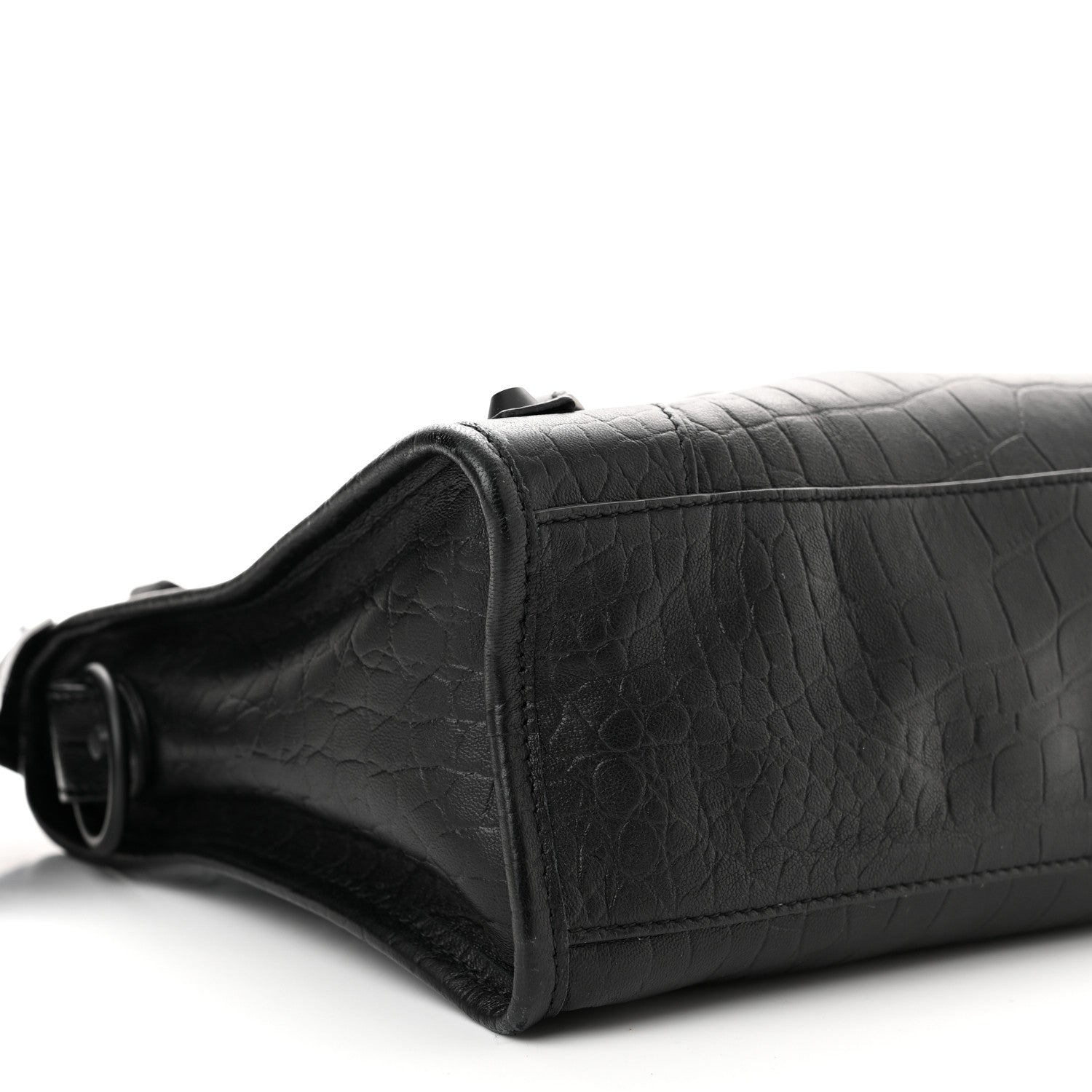 Balenciaga Matte Supple Lambskin Crocodile Embossed Classic Black Hardware S City Black 9 of 10