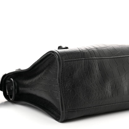 Balenciaga Matte Supple Lambskin Crocodile Embossed Classic Black Hardware S City Black 9 of 10
