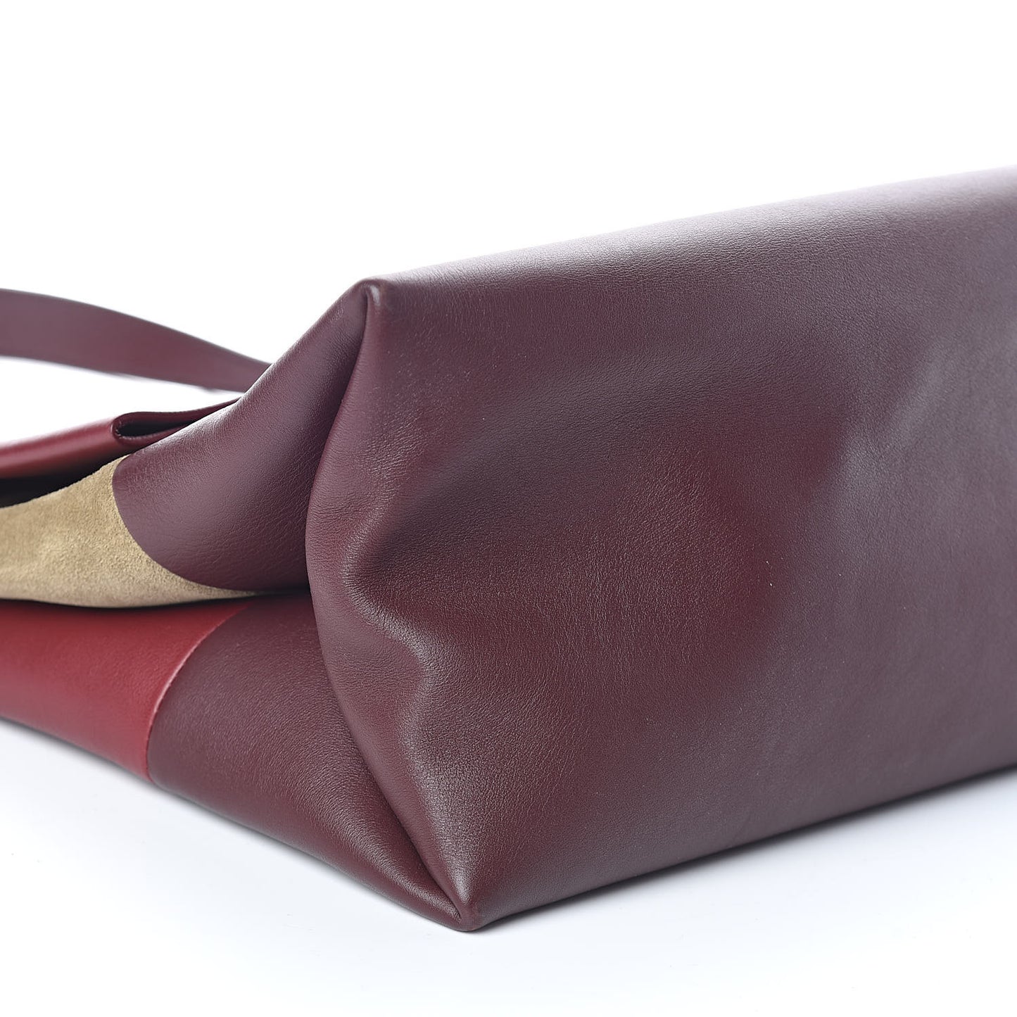 Calfskin Suede All Soft Shoulder Bag Burgundy