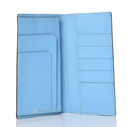 Hermes Chevre Mysore Evelyne Long Wallet Bleu de Galice Celeste 5 of 7