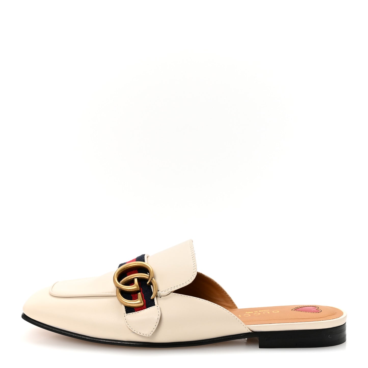 Calfskin Web Womens Peyton GG Slippers 36.5 Mystic White