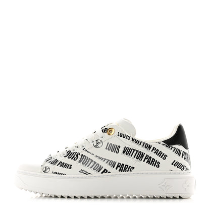 Louis Vuitton Calfskin Printed Time Out Trainer Sneakers 39 White 1 of 10
