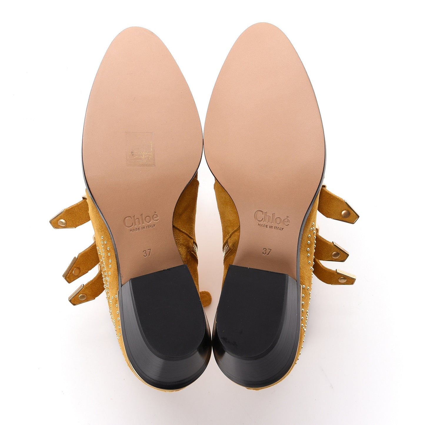 Suede Sheepskin Studded Susanna Ankle Boots 37 Luminous Ochre