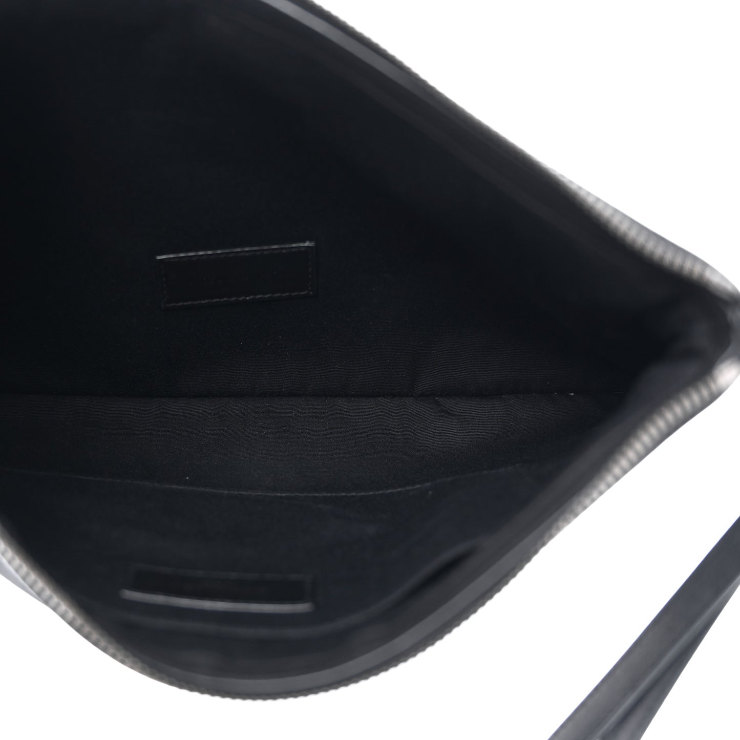 Linen Canvas Rive Gauche Zipped Pouch Black