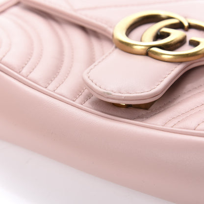 Gucci Calfskin Matelasse Mini GG Marmont Shoulder Bag Perfect Pink 10 of 11