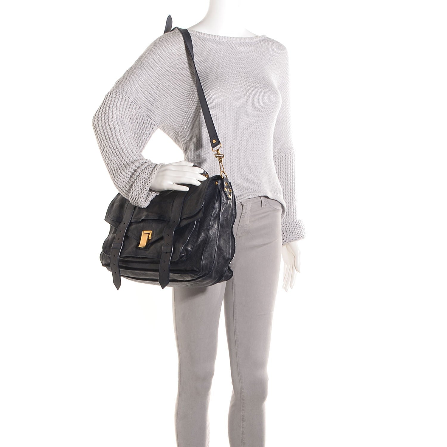 Proenza Schouler Lambskin PS1 Large Satchel Midnight 5 of 12