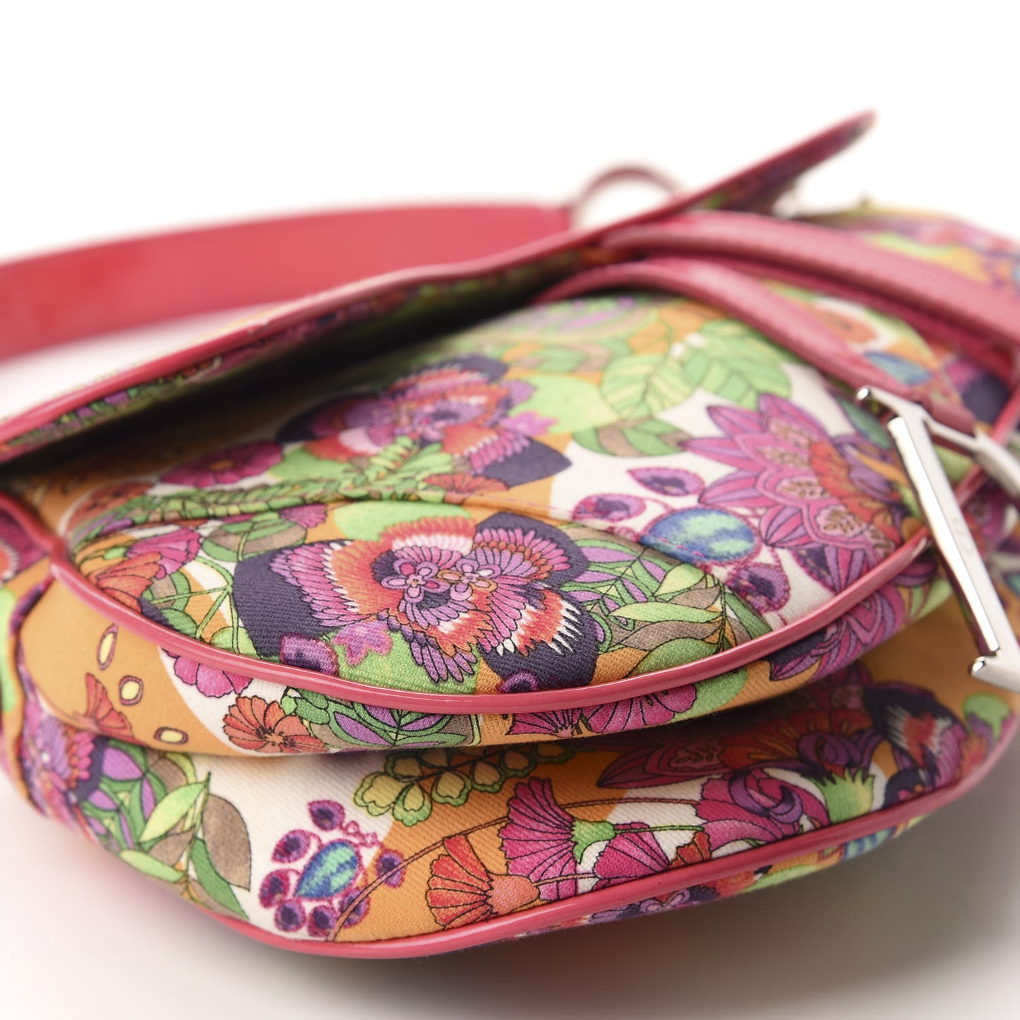 Canvas Floral Saddle Bag Multicolor