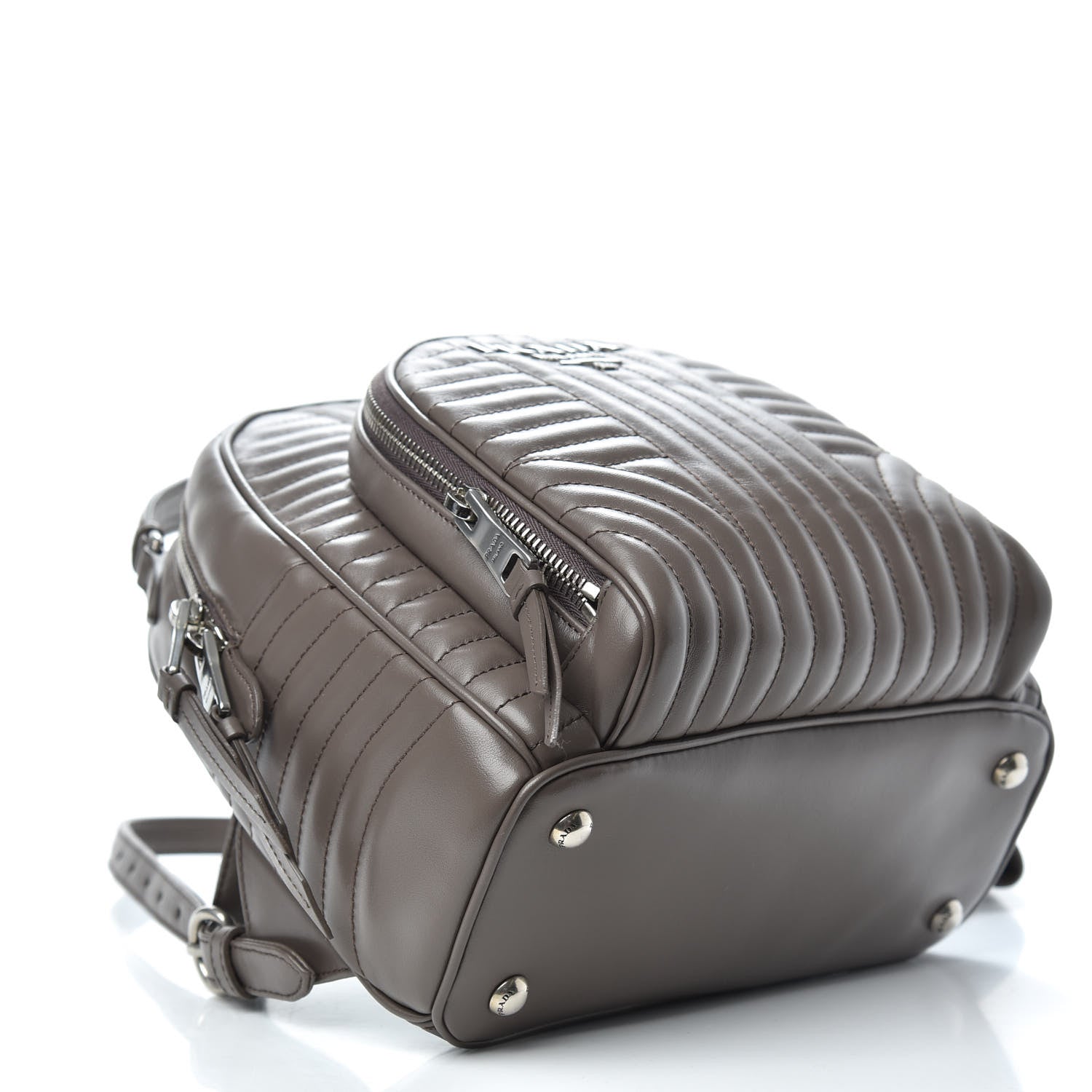 Prada Soft Calfskin Impunture Diagramme Day Backpack Bambu 3 of 7