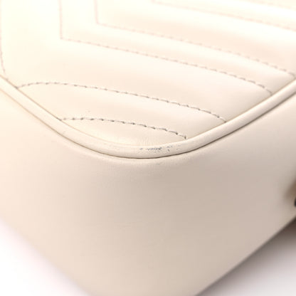 Gucci Calfskin Matelasse Small GG Marmont Chain Shoulder Bag White 10 of 17