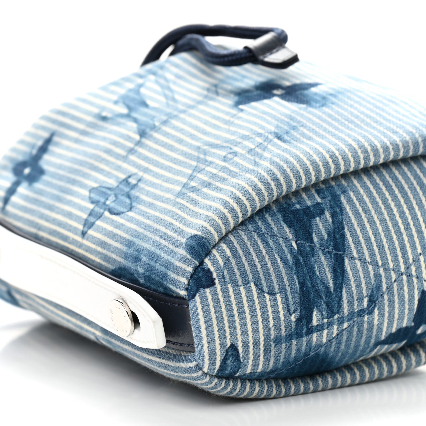 Hickory Stripes Denim Monogram Watercolor Sac Marin BB Blue