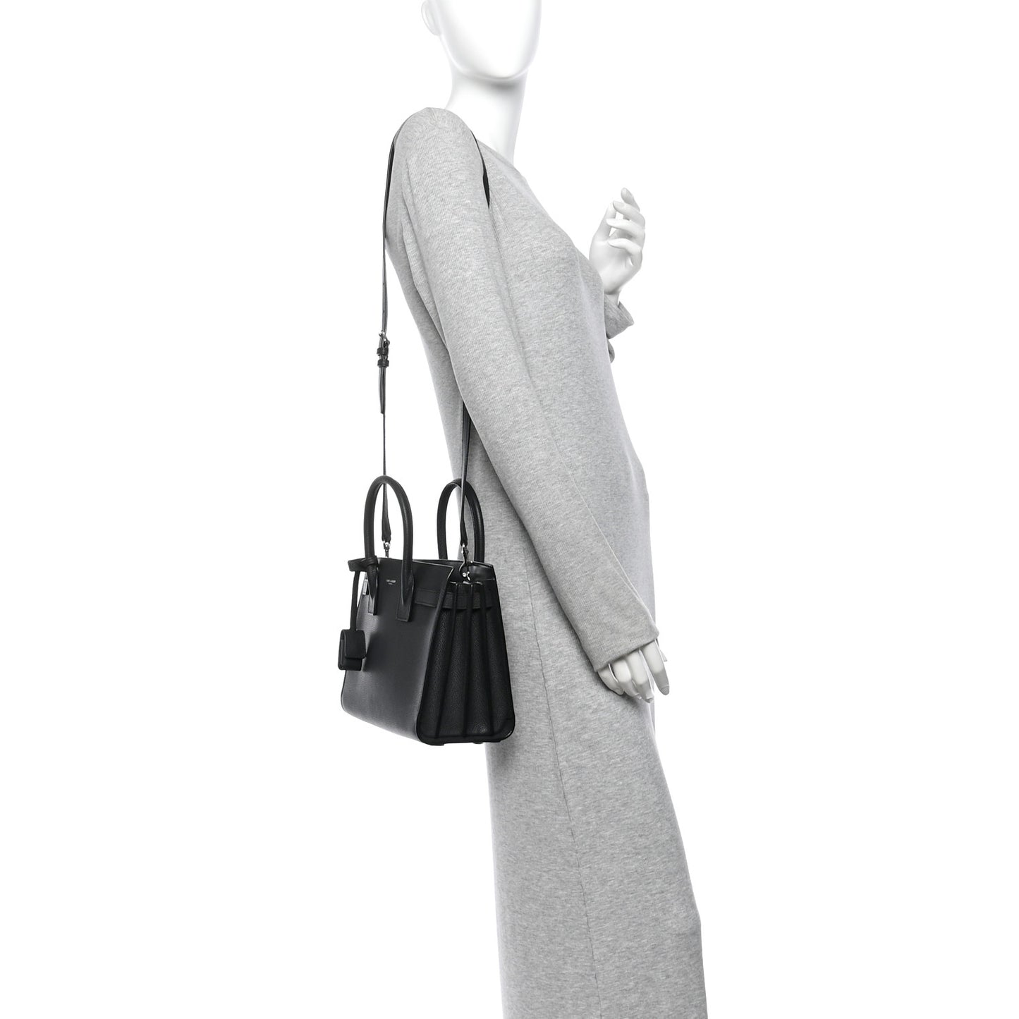 Grained Calfskin Baby Sac De Jour Black