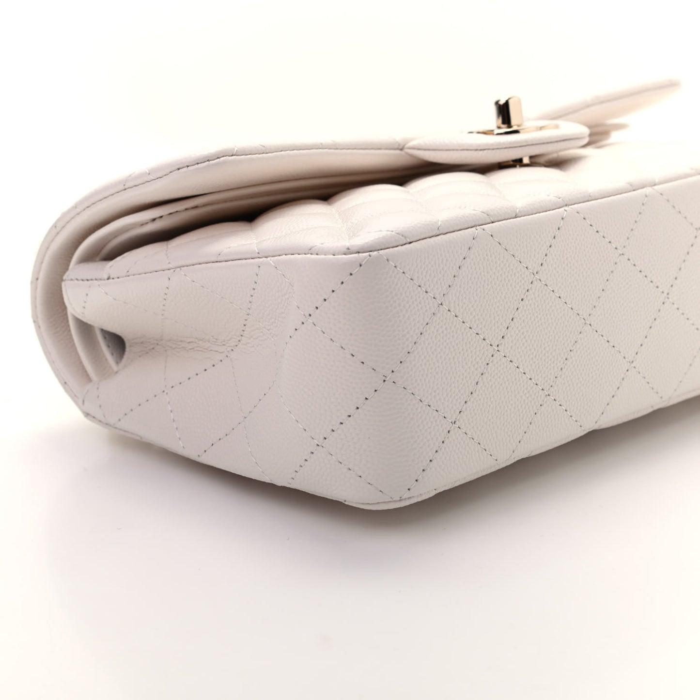 Caviar Quilted Small Double Flap White