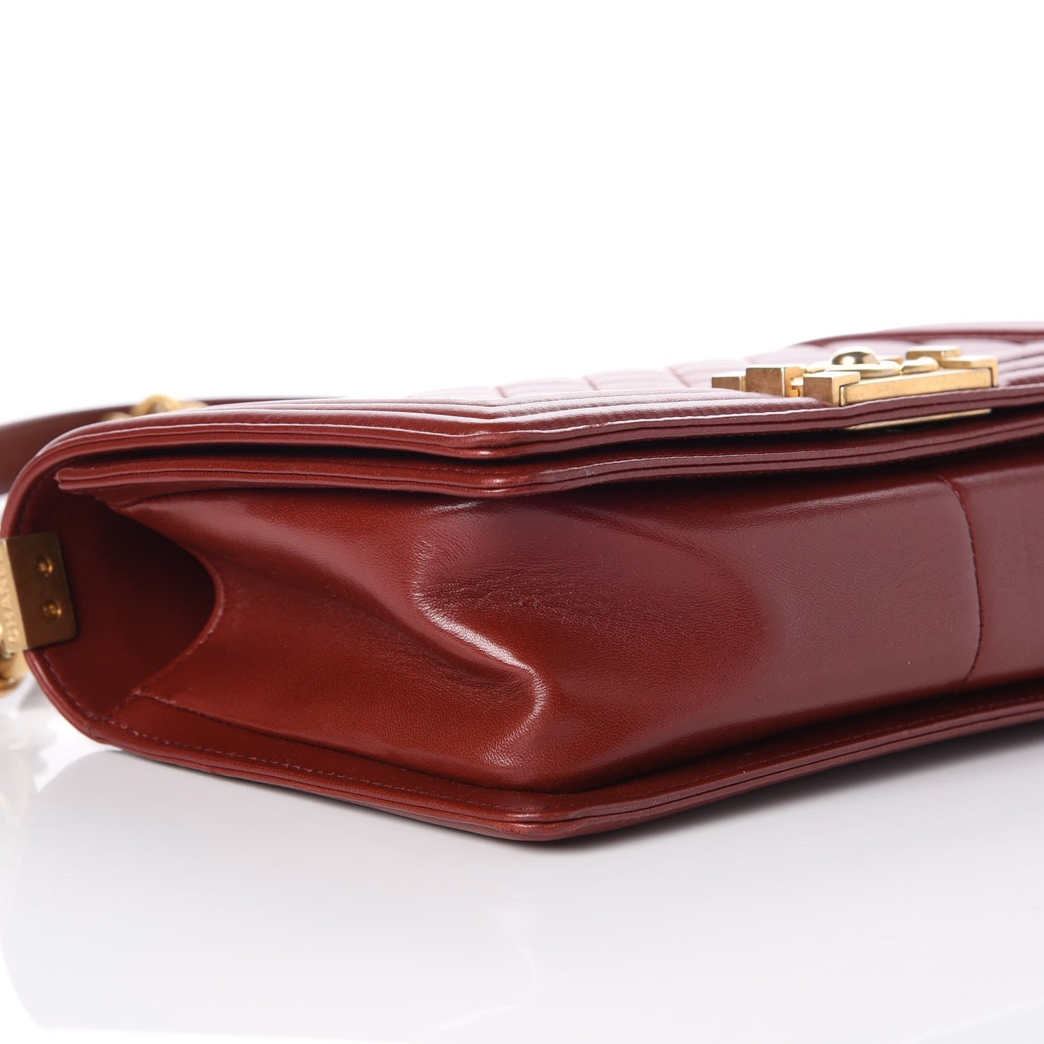 Chanel Lambskin Quilted Medium Boy Flap Burgundy 9 of 10