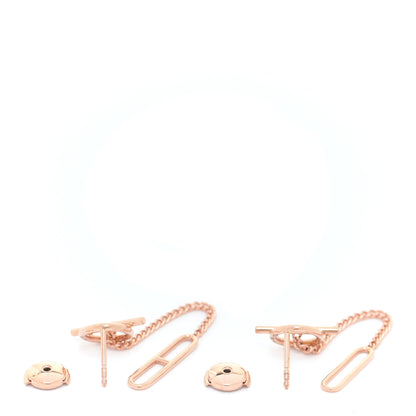 Hermes 18K Rose Gold Echappee Asymmetric Earrings 4 of 6