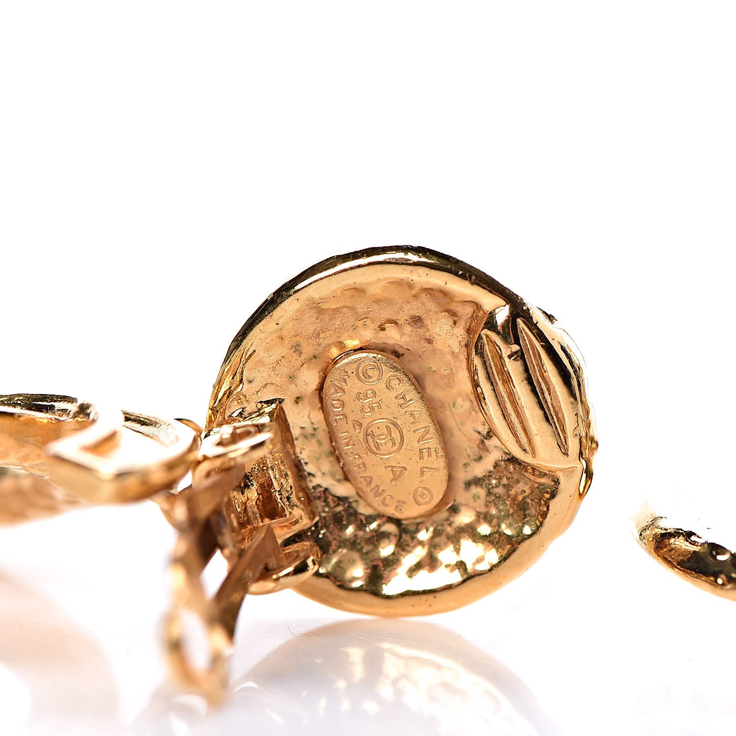 Chanel CC Drop Clip On Earrings Gold 4 of 4
