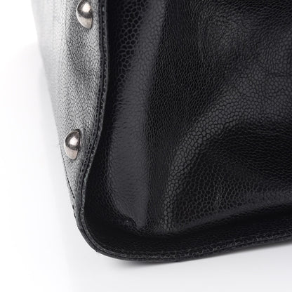 Chanel Crumpled Grained Calfskin Quilted CC Crave Tote Black 13 of 14
