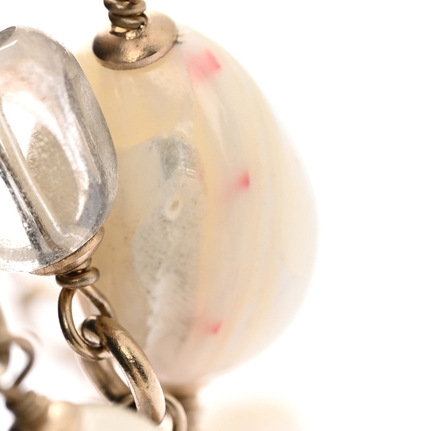 Pearl Bead CC Multi Strand Bracelet Gold Pink