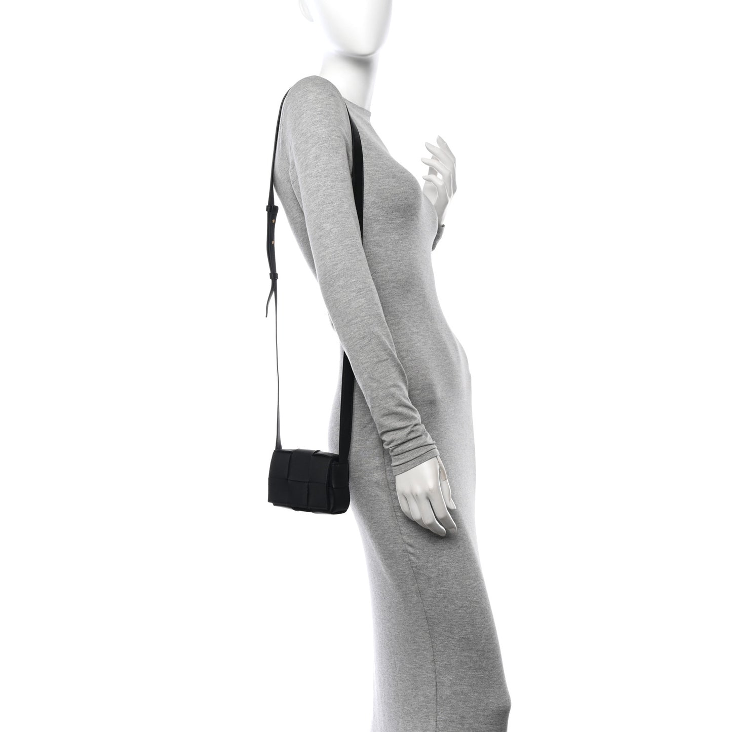 Lambskin Maxi Intrecciato Extra Mini Cassette Crossbody Bag Black
