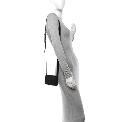 Bottega Veneta Lambskin Maxi Intrecciato Extra Mini Cassette Crossbody Bag Black 2 of 9